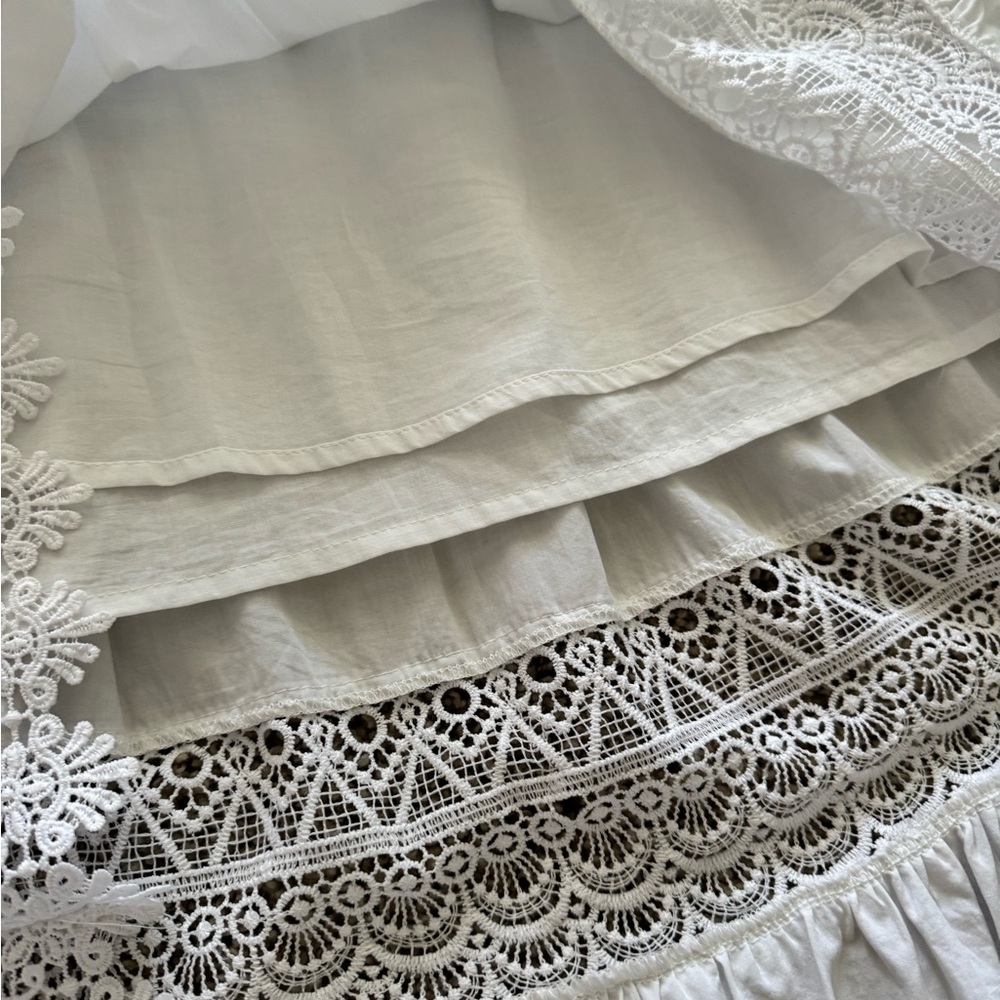 Bohemian White Lace-Trim Maxi Skirt - Picture 5 of 5